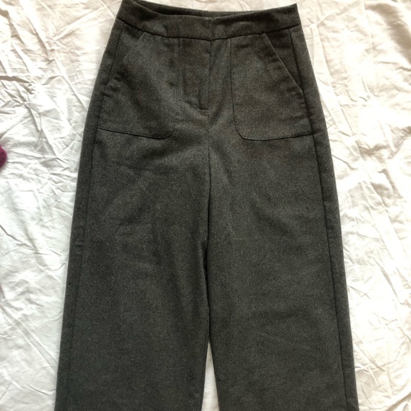 Wide Leg Grey Trousers - Picture 2 of 5